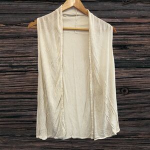Elegant Cream Sleeveless Cardigan